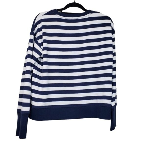 Vineyard Vines Womens Long Sleeve Blue White Striped Pullover Sweatshirt Size S - Picture 2 of 3